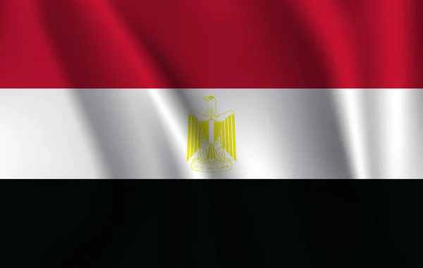 Bandiera dell'Egitto. Bandiera sventolante realistica della Repubblica Araba d'Egitto . — Foto Stock