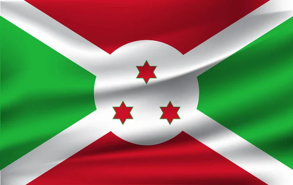 Flaga Burundi. Realistyczny, machać Flaga Republiki Burundi. — Zdjęcie stockowe