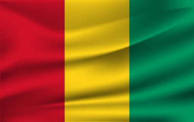 Gine-Bissau Cumhuriyeti bayrağı. Gine Bissau Cumhuriyeti bayrağı sallayarak gerçekçi.