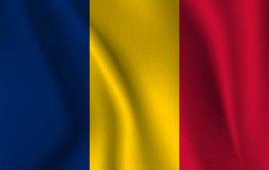 Çad'ın 3D dalgalanan bayrak