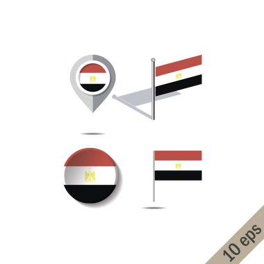 Harita iğne ile Mısır bayrağı