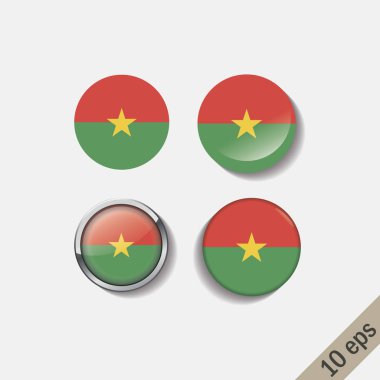 Burkina Faso kümesi yuvarlak rozetleri bayraklar.