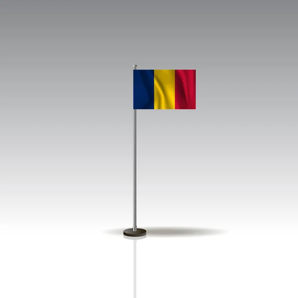 Benin ülke bayrağı çizimi. Gri arka plan üzerinde izole Ulusal Benin bayrağı. — Stok Vektör