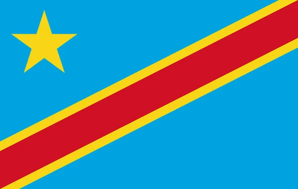 République démocratique du Congo Drapeau . — Image vectorielle