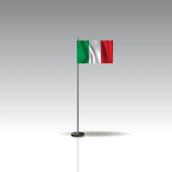 イタリアの国の旗のイラスト。灰色の背景に分離されたイタリア国旗. — ストックベクタ