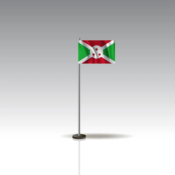 Bandera Ilustración del país de BURUNDI. Bandera nacional BURUNDI aislada sobre fondo gris . — Archivo Imágenes Vectoriales