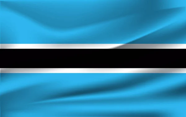 Flag of Botswana. Realistic waving flag of Republic of Botswana. — Stock Vector