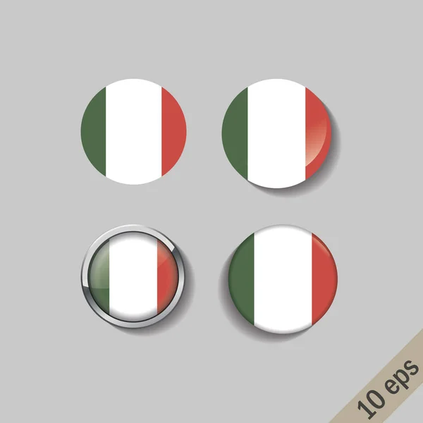 Set bandiere ITALIA stemmi tondi . — Vettoriale Stock