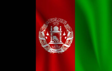 Afganistan dalgalanan bayrak simgesi.