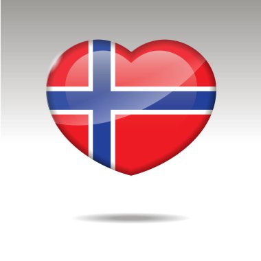 Norveç sembolü seviyorum. kalp bayrak simgesi.