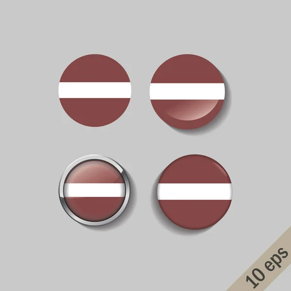 Satz von Lettland-Fahnen runde Abzeichen. — Stockvektor