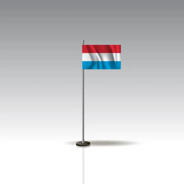 Luxemburg az ország lobogója illusztrációja. A szürke háttér elszigetelt Luxemburgba zászlaja. — Stock Vector