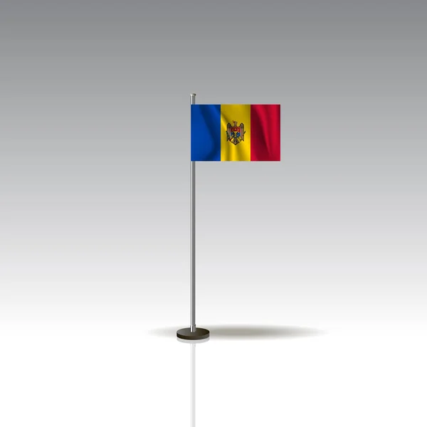 Bandeira Ilustração do país de MOLDOVA. Bandeira nacional MOLDOVA isolada em fundo cinza . — Vetor de Stock