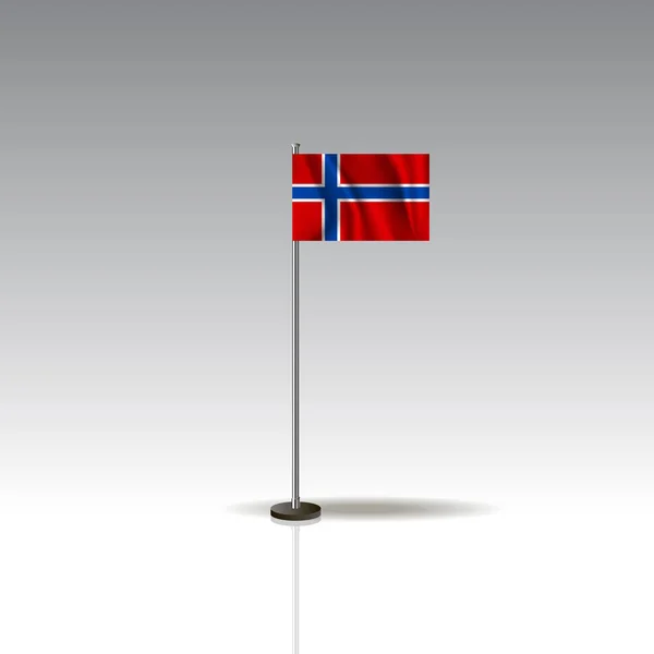 Norveç'in ülke bayrağı çizimi. Gri arka plan üzerinde izole Ulusal Norveç bayrağı. — Stok Vektör
