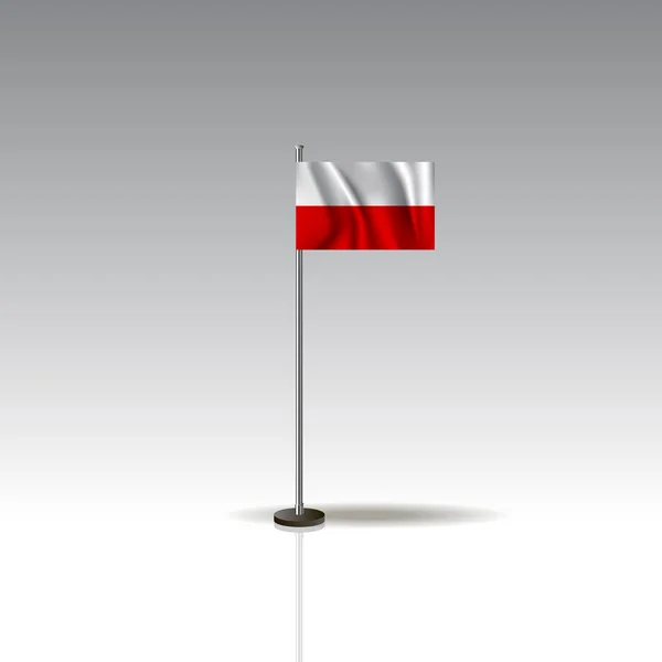 Drapeau Illustration du pays de POLOGNE. Drapeau national POLOGNE isolé sur fond gris . — Image vectorielle