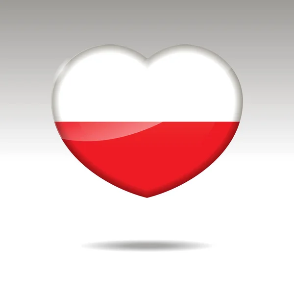 Symbole Love Poland. icône drapeau coeur . — Image vectorielle
