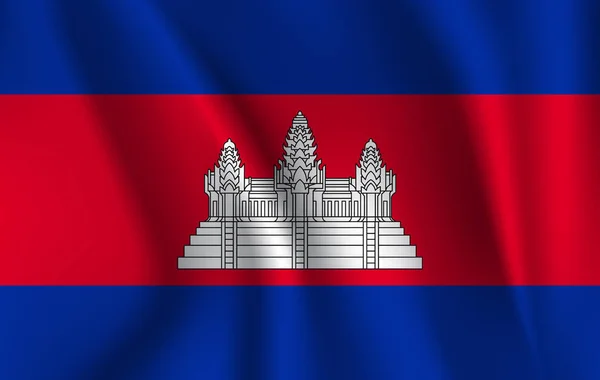 3D Waving Flag of CAMBODIA 10 eps — Stock Photo, Image