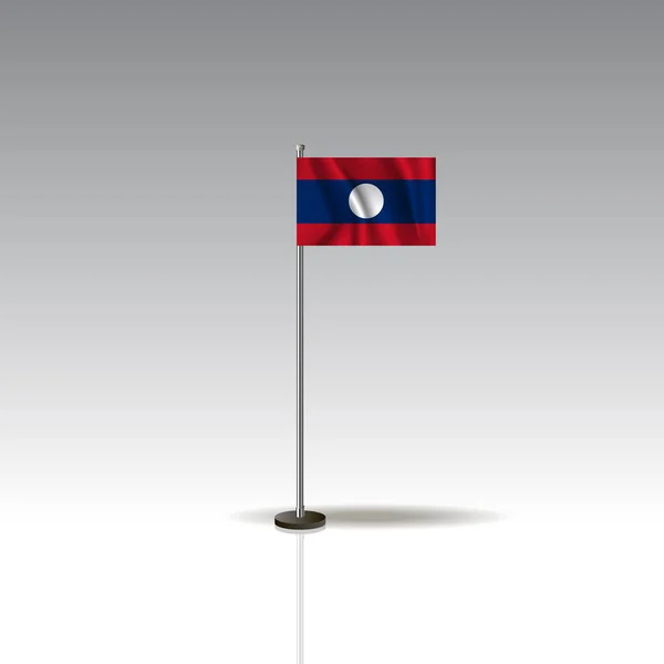 Bandeira Ilustração do país de LAOS. Bandeira nacional LAOS isolada em fundo cinza. EPS10 — Vetor de Stock