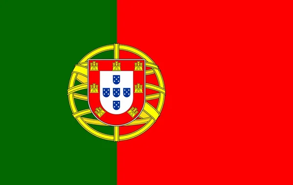 Bandeira de Portugal. Vector. Dimensões precisas, proporções e cores dos elementos . — Vetor de Stock