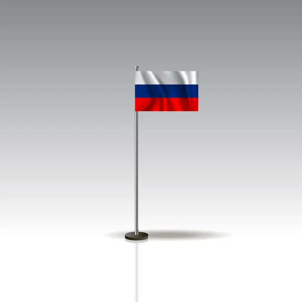 Drapeau Illustration du pays de RUSSIE. Drapeau national de la RUSSIE isolé sur fond gris . — Image vectorielle