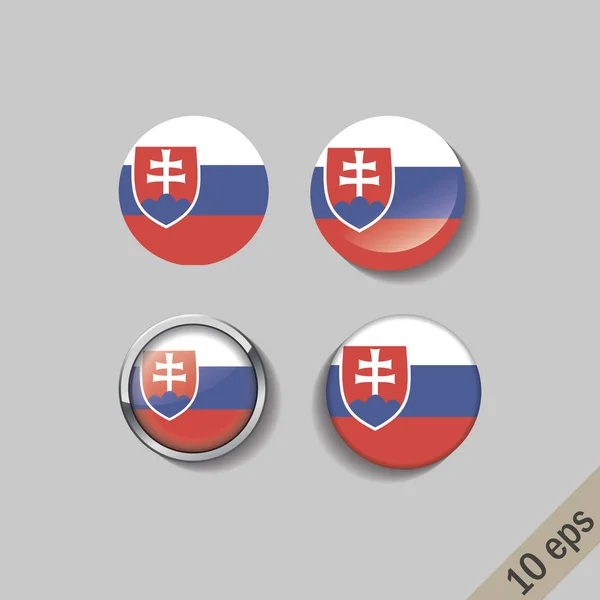 Set of SLOVAKIA flags round badges. — Stock Vector