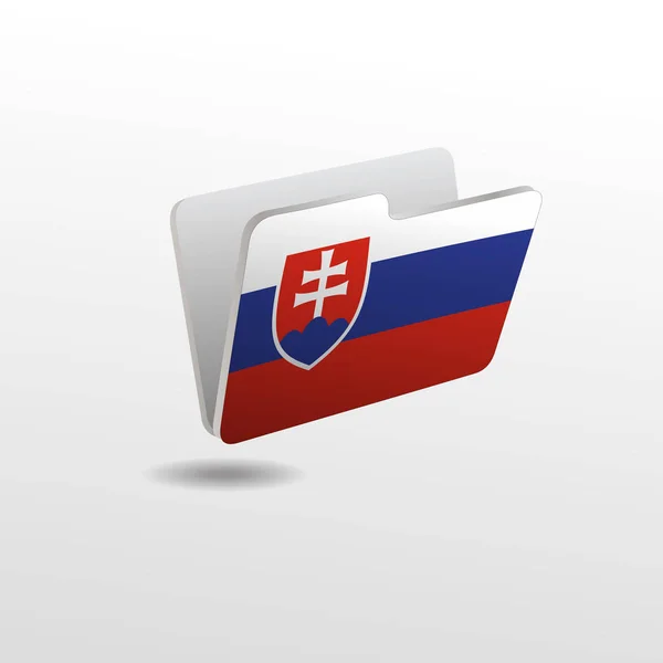 Folder with the image of the flag of SLOVAKIA — Stock Vector