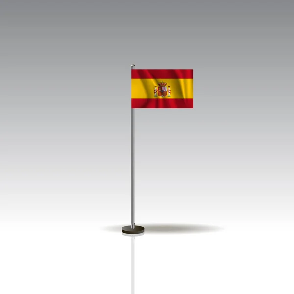 Flagga Illustration av landet Spanien. Spanien flagga isolerade på grå bakgrund. — Stock vektor