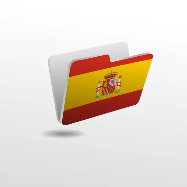 Carpeta con la imagen de la bandera de ESPAÑA — Vector de stock