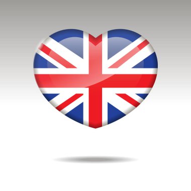 Birleşik Krallık sembolü seviyorum. kalp bayrak simgesi.