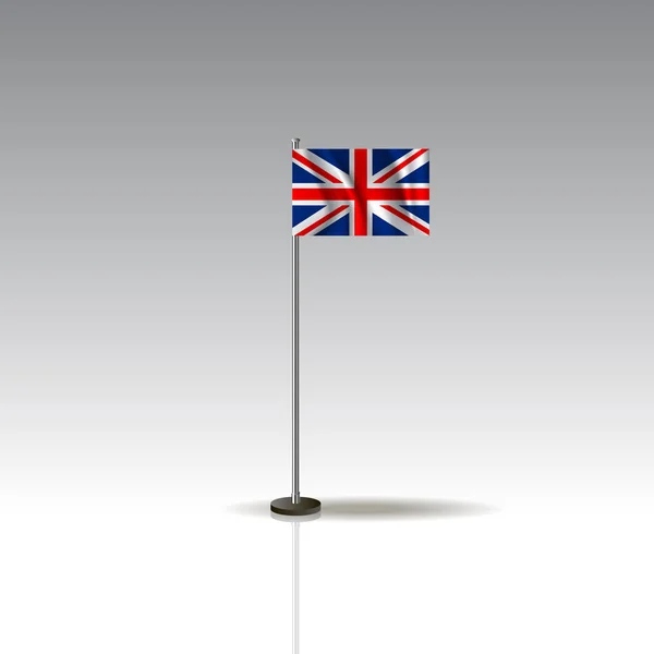 Flagga Illustration av landet av Storbritannien. Uk flagga isolerade på grå bakgrund. — Stock vektor