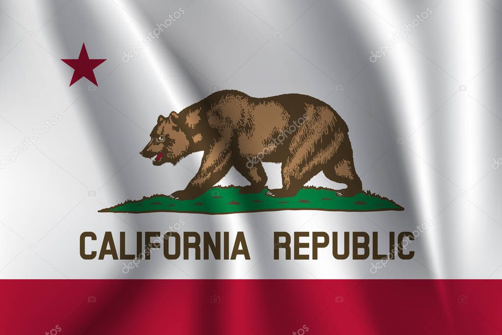 Waving flag of California. 10 EPS