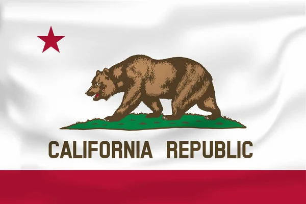 Ondeando la bandera de California. 10 EPS — Vector de stock