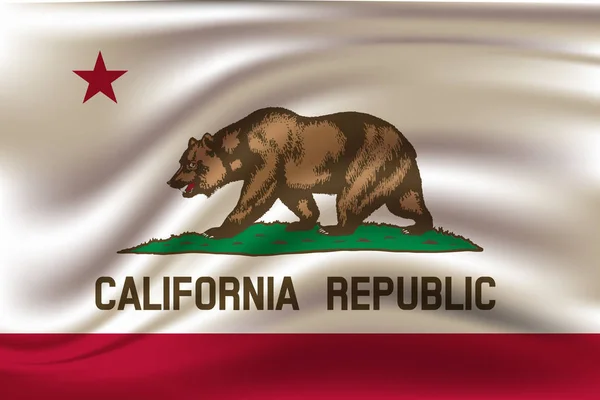 Ondeando la bandera de California. 10 EPS — Vector de stock