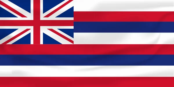 Національний прапор Гавайський islans. Символ станом на хвилясті бавовняної тканини. Реалістичний Векторні ілюстрації. — стоковий вектор