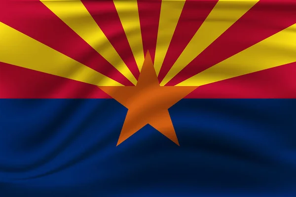 Sventola bandiera dell'Arizona. 10 EPS — Vettoriale Stock