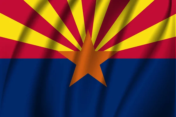 Zwaaiende vlag van Arizona. 10 EPS — Stockvector