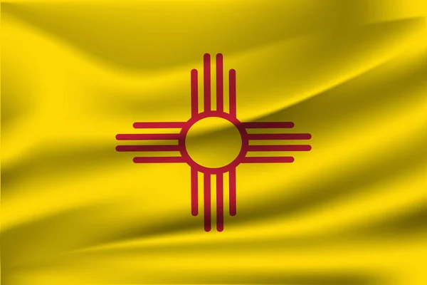 Zwaaiende vlag van New Mexico. 10 EPS — Stockvector