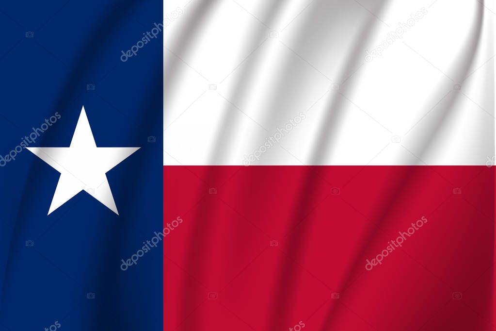 Waving flag of Texas. 10 EPS