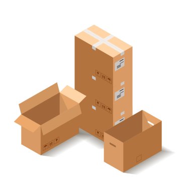 Koleksiyon kahverengi kutu ambalajını geri dönüştür.