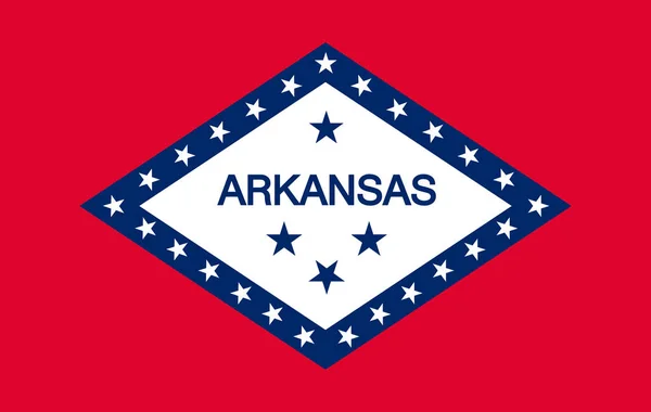 Bandera de Arcansas estado de los Estados Unidos . — Vector de stock