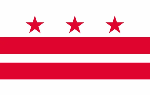 Bandeira do Distrito de Columbia, estado dos Estados Unidos . — Vetor de Stock