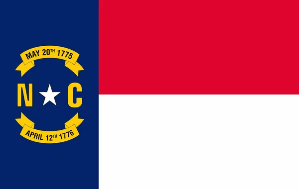 Drapeau de l'État de Caroline du Nord des États-Unis . — Image vectorielle