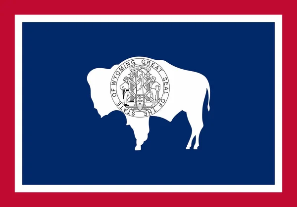 미국 와이오밍 주의 국기. — 스톡 벡터