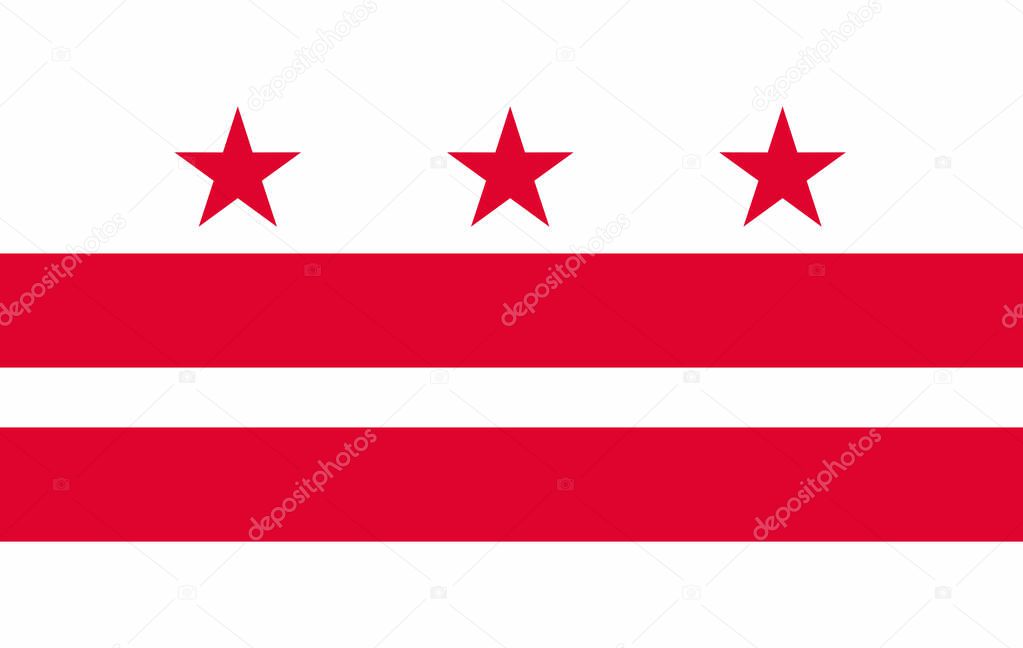 Flag of District of Columbia state of the United States.
