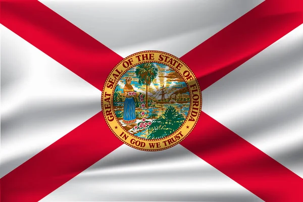 Waving flag of Florida. 10 EPS — Stock Vector