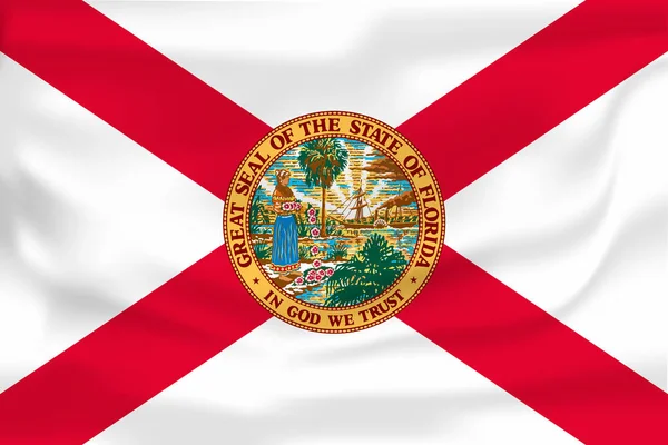 Waving flag of Florida. 10 EPS — Stock Vector