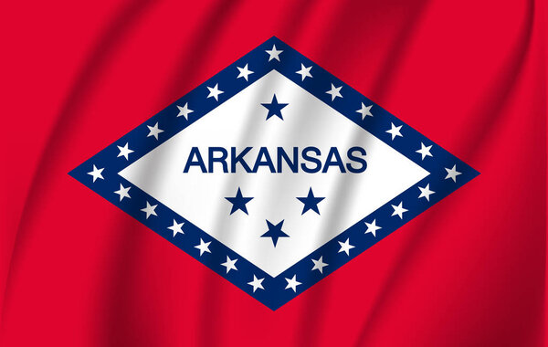 Размахивая флагом Арканзаса. 10 EPS
