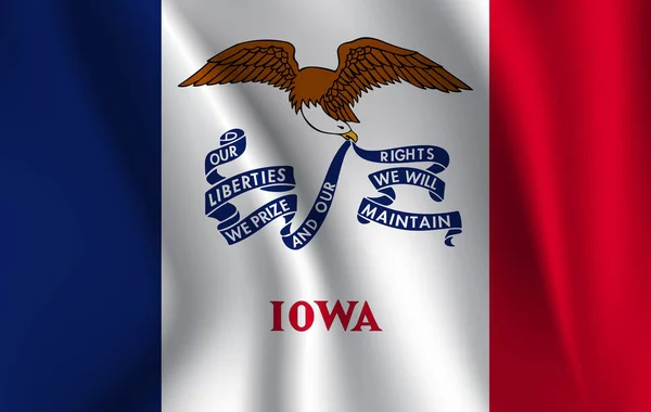 Waving flag of Iowa. 10 EPS — Stock Vector