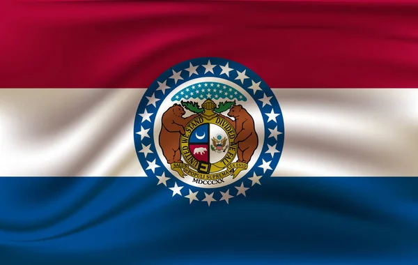 Zwaaiende vlag van Missouri. 10 EPS — Stockvector