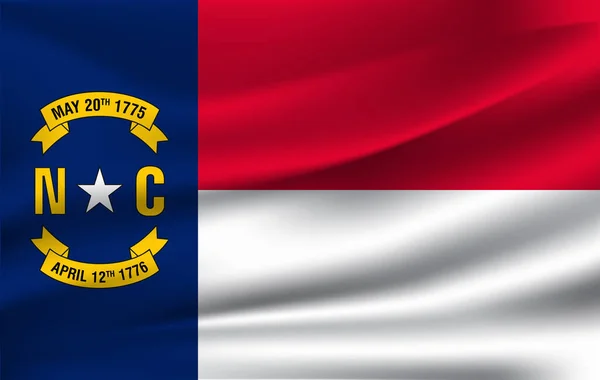 Kuzey Carolina bayrağını sallıyor. 10 Eps — Stok Vektör